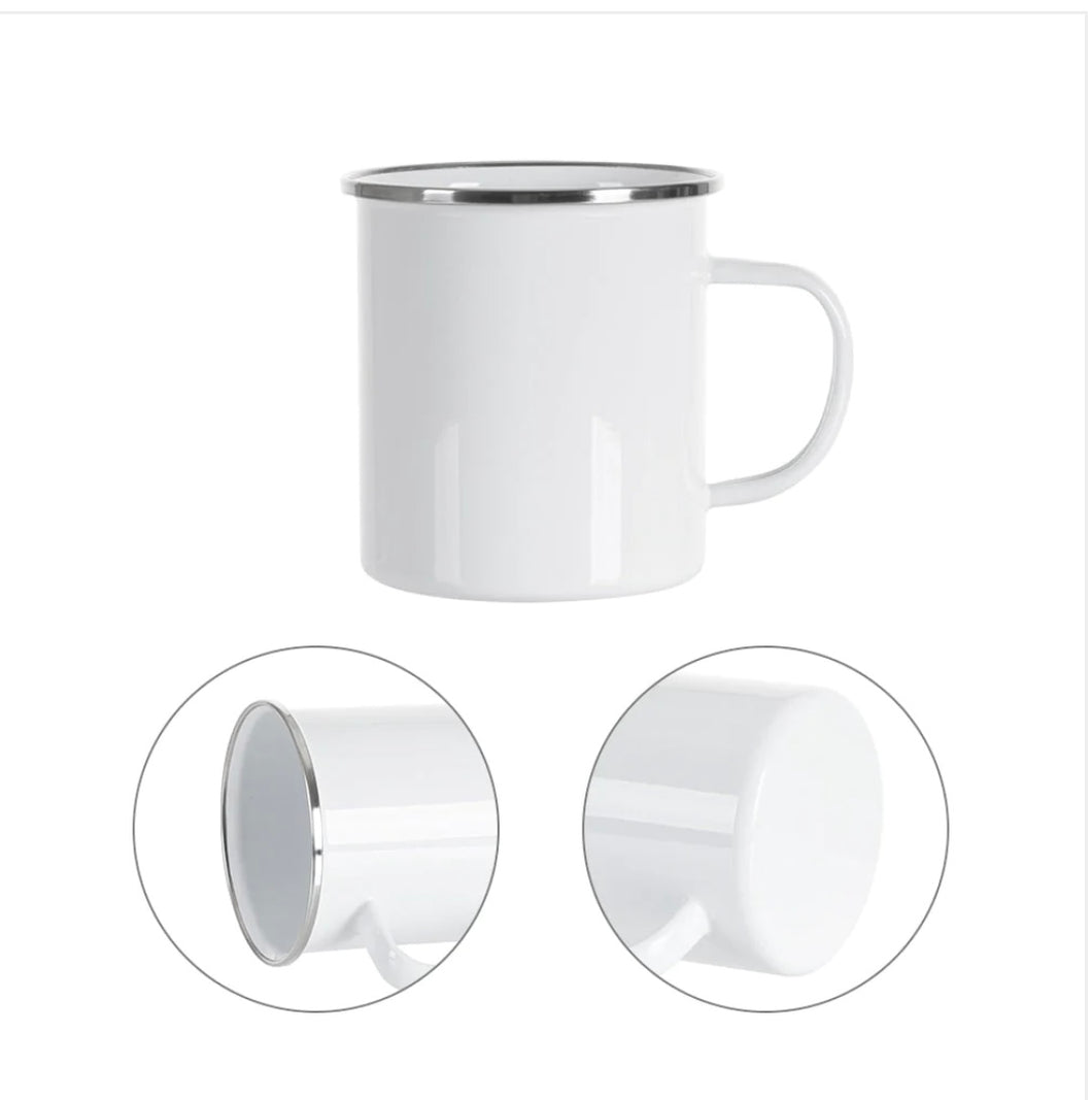 17oz Silver Enamel Mug