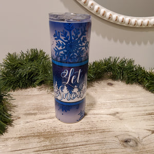 Let It Snow Blue Tumbler