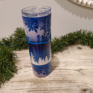 Let It Snow Blue Tumbler